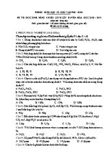 Đề thi học sinh năng khiếu Lớp 8 cấp huyện - Môn Hóa học - Năm học 2018-2019 - Phòng GD và ĐT huyện Phù Ninh (Có đáp án)